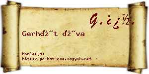 Gerhát Éva névjegykártya